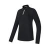 FILA Classic Minimalist Comfortable Versatile Knitted Long Sleeve Polo Shirt Women tops Deep-Black A11W615203FBK