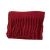 New Christmas red scarf female winter couple thickened imitation cashmere solid color knitted fringed scarf male trend