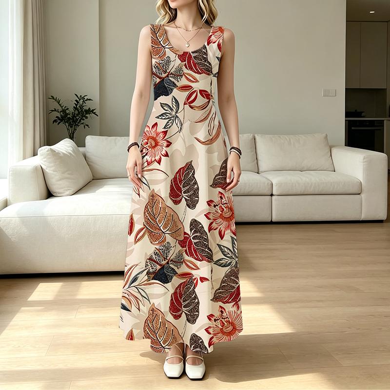 Women's Sleeveless Lightweight Maxi Dress Beach Vacation Poolside Casual Dress,Stylish Versatile Resort Wear