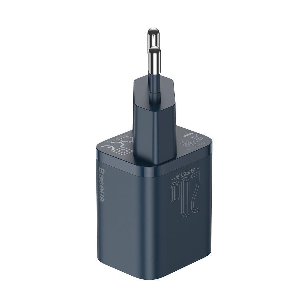 Baseus Super Si 20W USB-C Quick Charger with Lightning Cable - 1m Blue (Model TZCCSUP-B03)