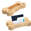 Desktop Business Card Holder Dog Bone Shape Curved Thick Wooden Stable Anti-slip Hospital Card Display Stand Office Card Organizer