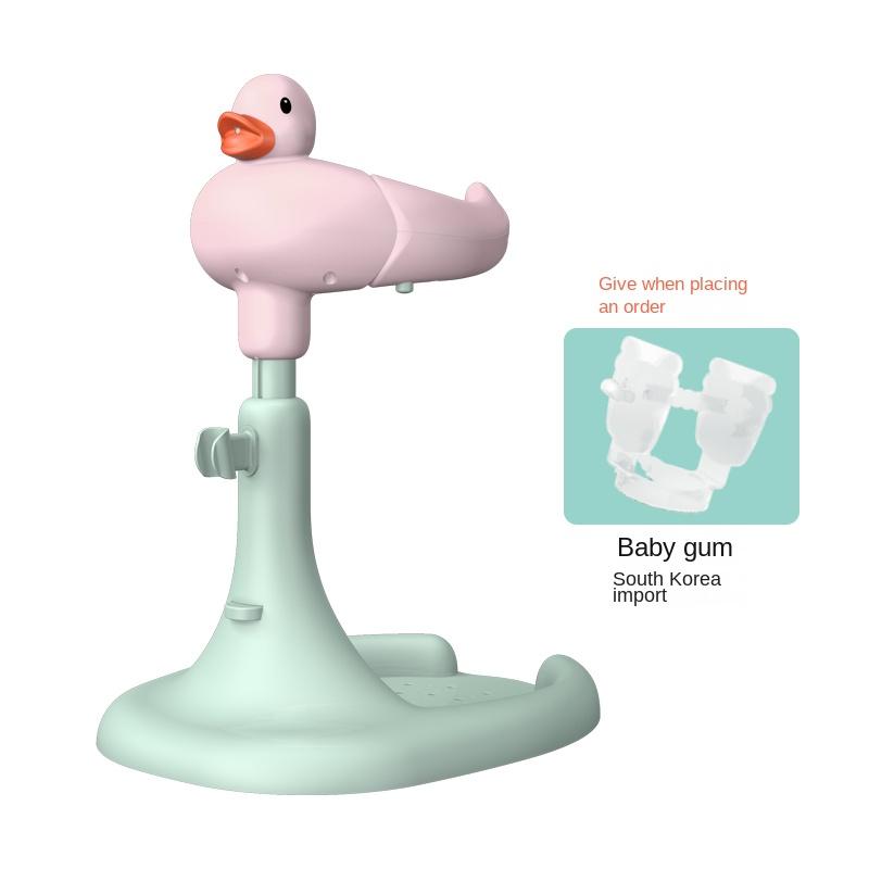 LazyChild Baby Standing Bath Red Beak Duck Bath Table Baby Standing Hands-Free Shower Non-Slip Spine Protector Adjustable