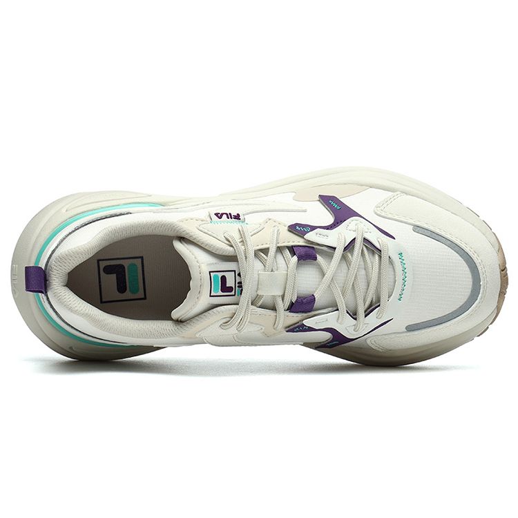 Fila Fashion Sneakers Round Toe Lace-Up Low-Top Marathon Running Shoes Women Sneakers White Blue F12W144154FTA