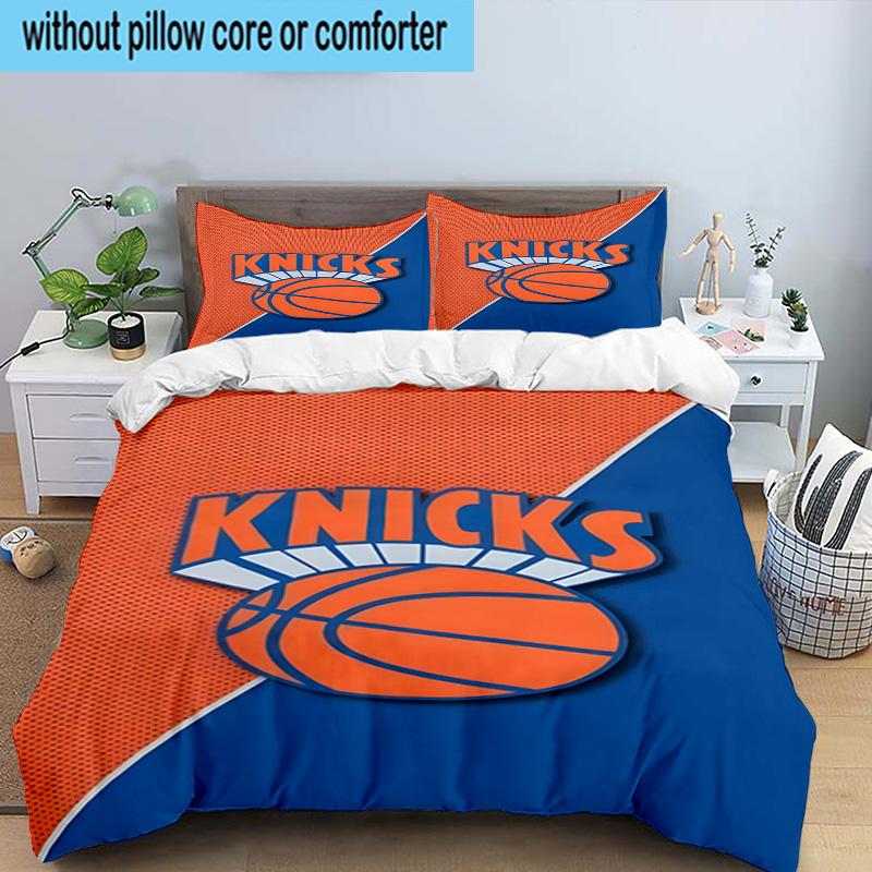Knicks Logo Printed 3PCS Bedding Set, Includes A Duvet Cover and Two Pillowcases for Bedroom, Suitable for All Seasons Fan Gifts