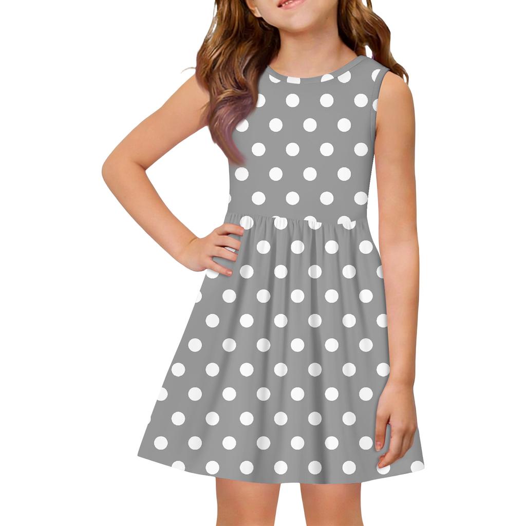 Dívčí letní princeznovské šaty - Šaty s áčkovou sukní a vestou