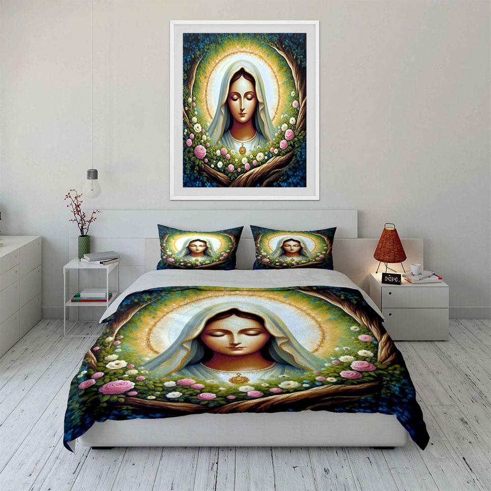 Sacred Religious Artwork Gift Set  Kid'S And Adults' Bedroom Decor, Exquisite Three-Piece Bedding Set Gift