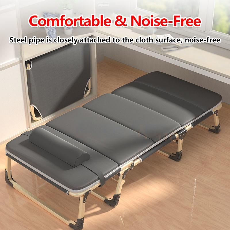 Portable Single Bed 75cm Wide Surface Lightweight Foldable Bed Office Afternoon Nap Recliner