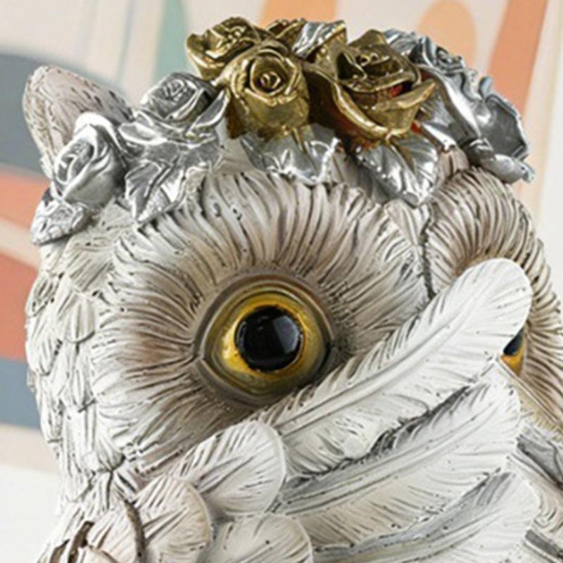 1Pc No See No Evils Hear No Evil Speak Owl Figurines Resin Owl Statues Home Decors Collectibles Animal Sculptures