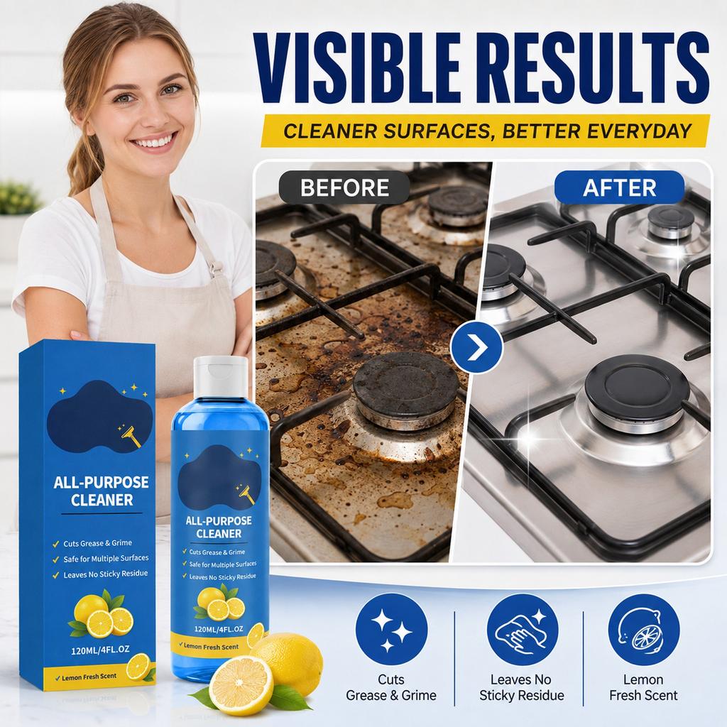 Multi-Purpose Cleaner 120, All-in-One Cleaning Solution for Kitchen, Bathroom and Household Surfaces