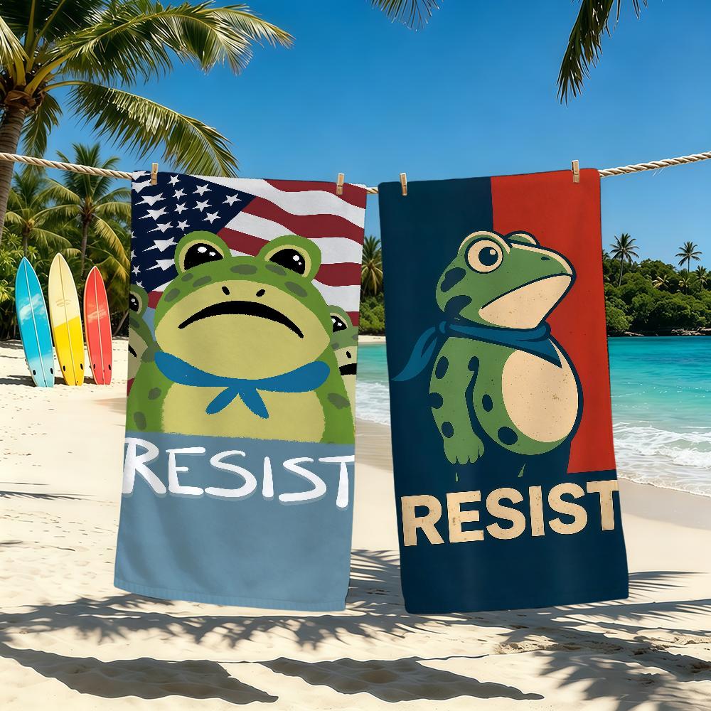Towel For Outdoor Camping Beach Towel Super Absorbent Portland Frog Resist Quick-Drying Summer Towel