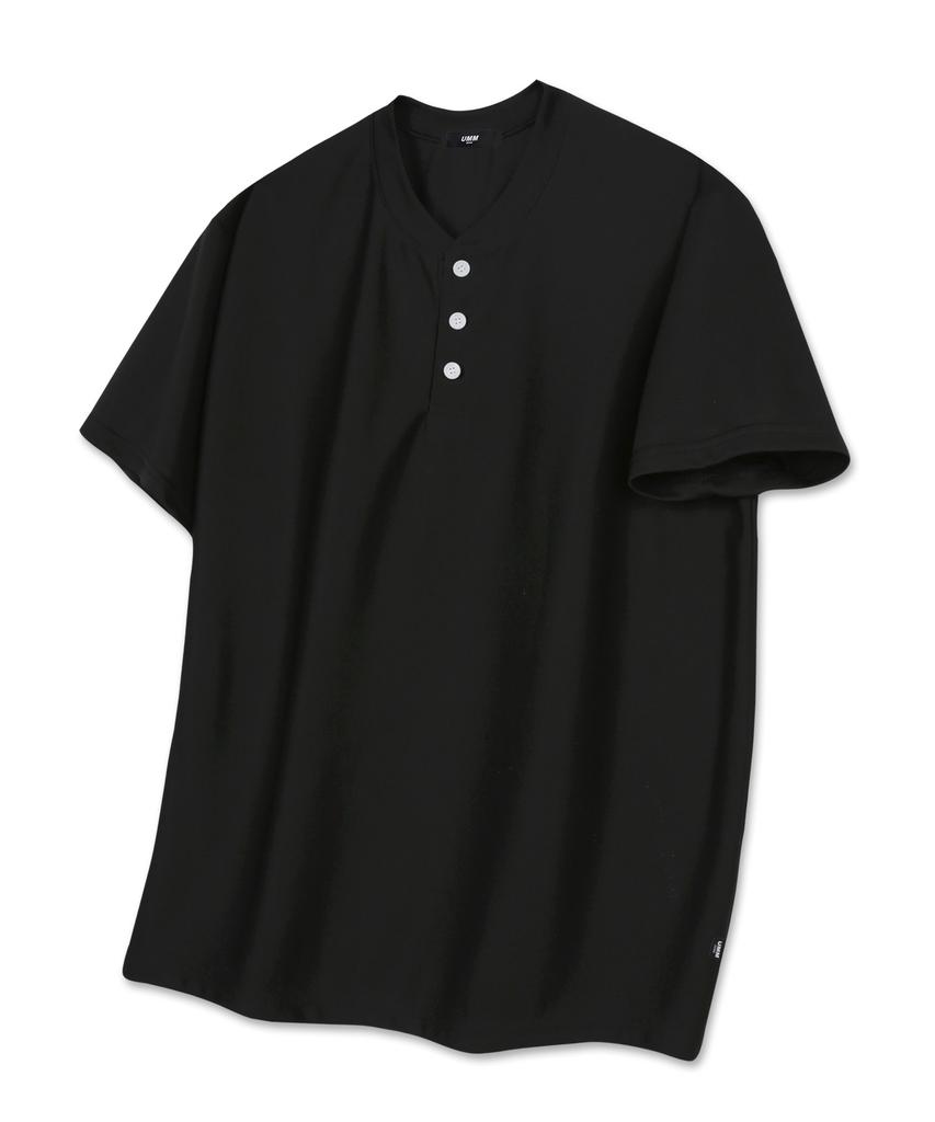 UMM Henley Neck Button Basic Short Sleeve T-Shirt 3 Colors