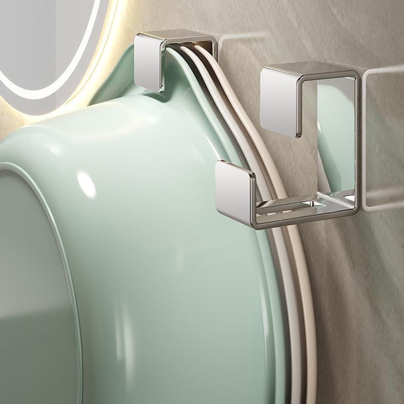 2Pcs Stainless Steel Washbasin Hook Multifunction Punch-Free Kitchen Bathroom Rack Basin Storage Rack Towel Hanging Holder