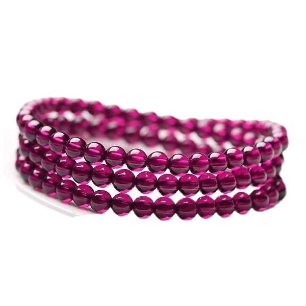 Natural genuine pure purple garnet multi-loop bracelet, single-loop women's bracelet, three-loop or four-loop purple garnet bracelet