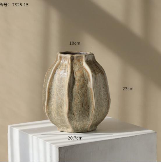 Coarse Earthenware Vase Ceramic Flower Pot Flower Vase Chinese Traditional Vintage Porcelain Earthenware Pot Flowerpot Vases