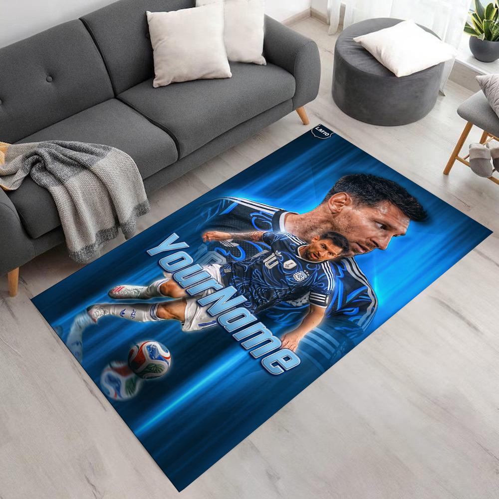 Messi Customizable Name Area Rug Suitable for Bedrooms Kitchen Decorate Room Living Rooms Anti-slip Rug Decorate Offices Spiritual Gift
