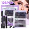 Natural Thick Single Cluster False Eyelashes Set 126 Clusters Mixed And Matched Diy Segmented Multi-Hair Eyelashes