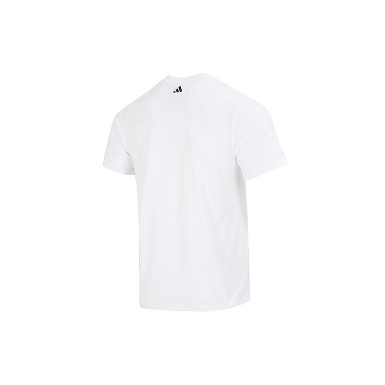 Adidas T Shirts Men's White Crew Neck Moderate IC1866