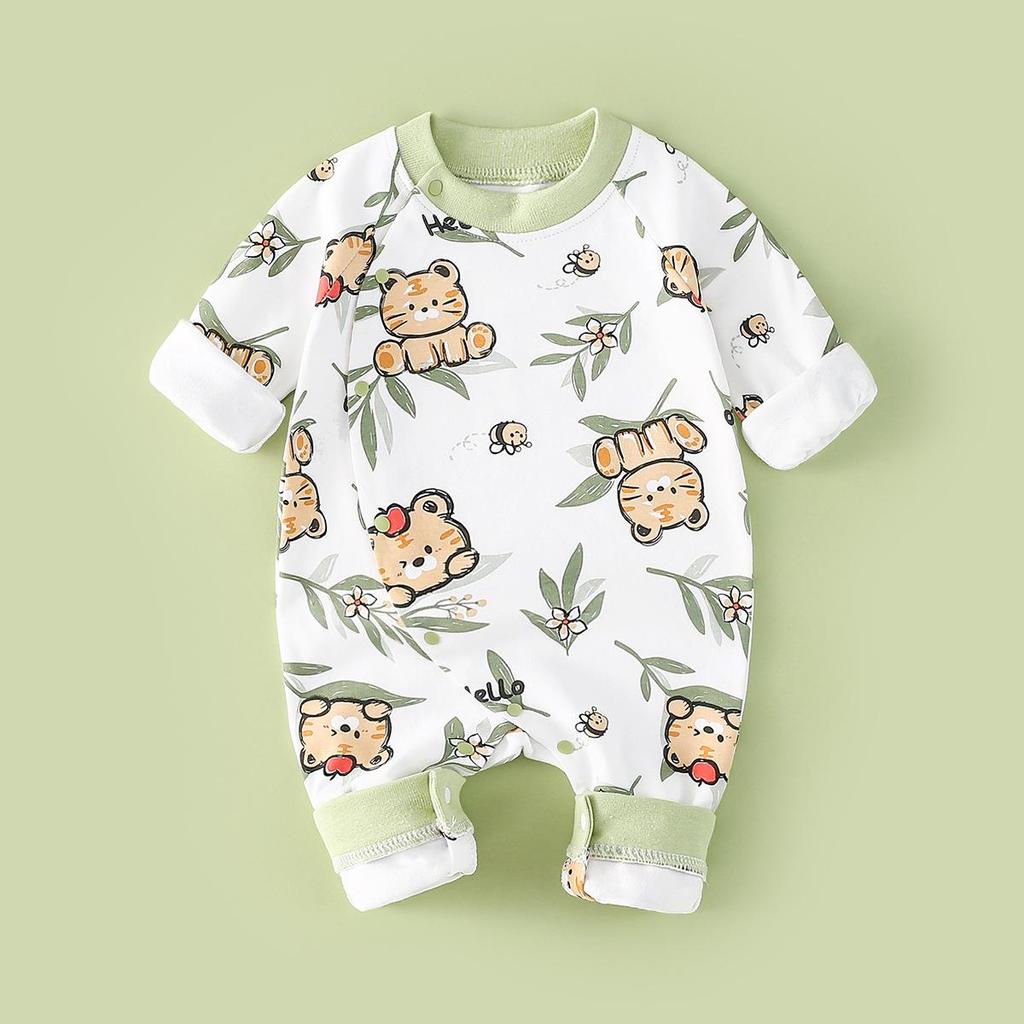 Newborn Unisex Cotton Rompers: Long Sleeve Onesies for Spring & Autumn