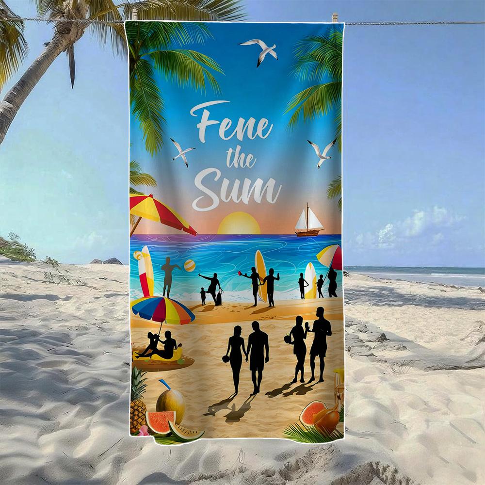 

Tropical Summer Beach Towel, Soft Quick-Drying, Perfect For Portable Outdoor Travel, Swimming, Camping And Summer Beach W30*H60(CM)