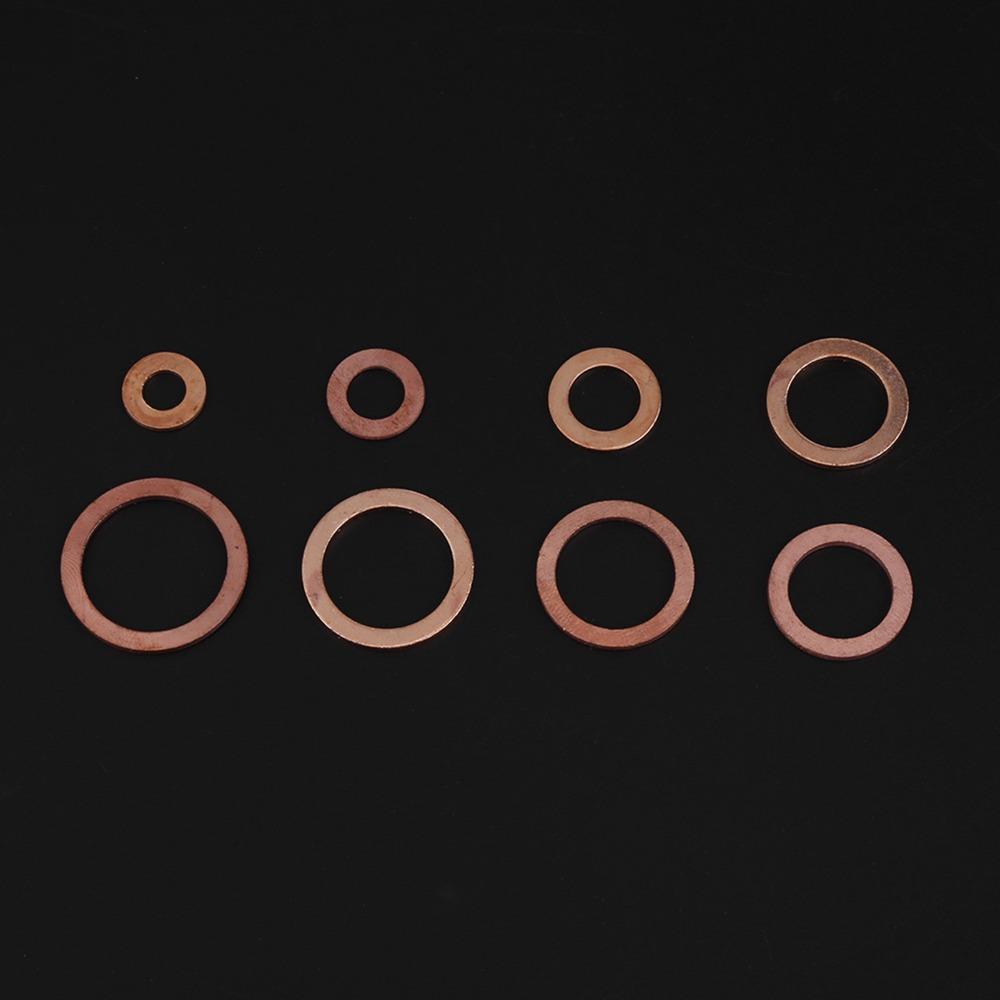80PCS Multi-Use Copper Sump Plug Washers Storage Box Round Copper Washers Copper Washer Kit Generators