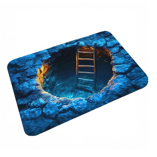 3D Visual Deception Doormat Optical Illusion Non-Slip Floor Mat Absorbent Endless Abyss Machine Washable Rug for Bathroom Bedroom Camping Yoga