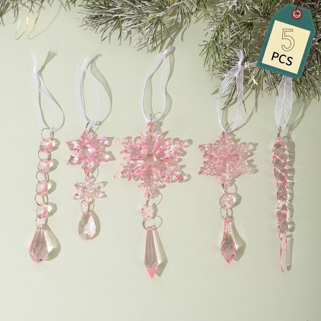 Transparent Snowflake Ice Spikes: Acrylic Christmas Decoration