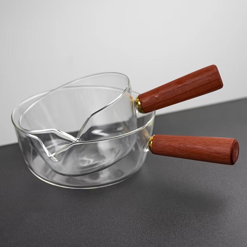 Multi-functional Glass Cooking Pots Milk Instant Noodle Pot Soup Pots Wooden Handle Open Flame Heating Kitchen Cookware Clay Pot