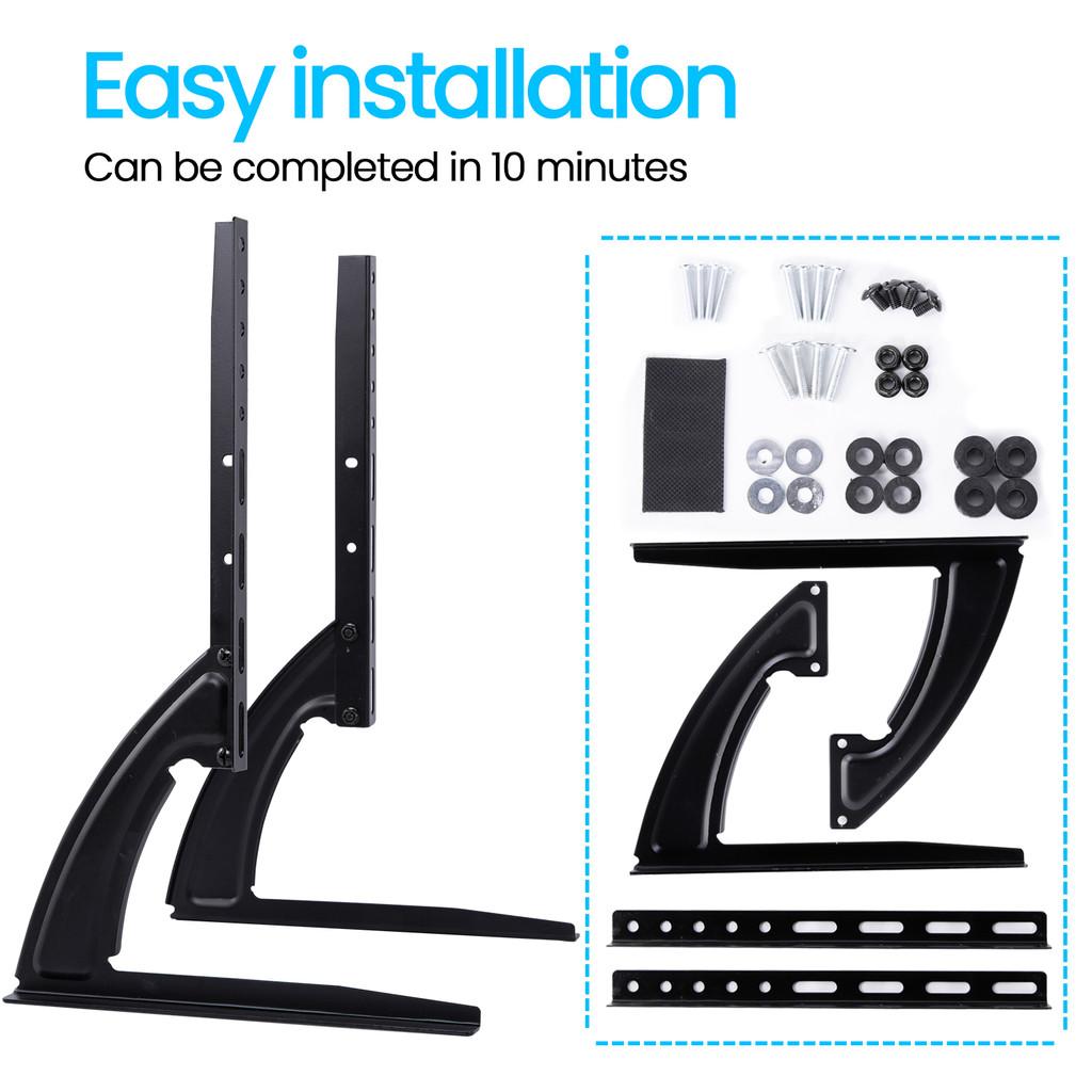 50KG Universal TV Stand Max Load Legs Table Top TV Stand Pedestal Riser TV Feet for 32" - 75" Flat Curve Screen