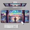 Chinese Ink Lotus Painting Desk Mat Waterproof Nonslip Office Mouse Pad