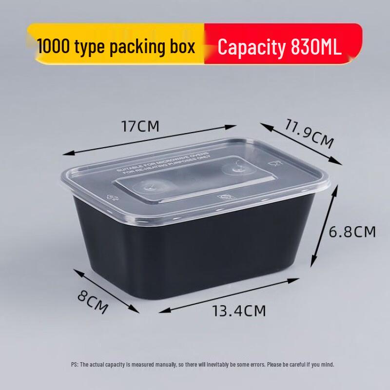 WJ Disposable Plastic Takeout Meal Boxes with Lids