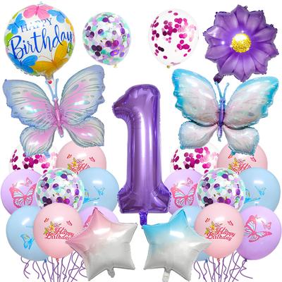Jungle Vlinder Thema Ballonnenset Verjaardagsfeest Decoratie Requisieten Bedrukte Latex Ballon Scène Arrangement Requisieten