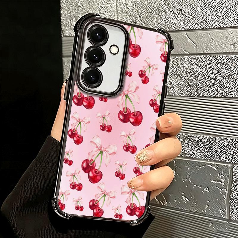 Cherry Bow Sweet Soft Phone Case For Samsung A17 A27 A07 A37 A57 A16 A56 A15 A55 A14 A54 A13 A53 A26 A36 A25 A35 A24 A34 A23 A33