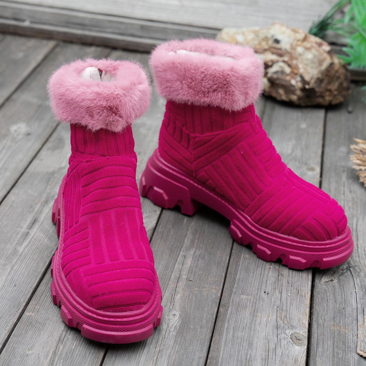 

Модные женские ботинки на толстой подошве, горячая распродажа 2024 года, зимние, с круглым носком, плюшевые, теплые, со средним каблуком, водонепроницаемые, повседневные, однотонные, женские ботинки 38