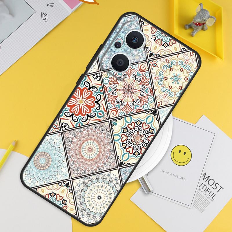 Vintage Retro Lattice Flower For OPPO Reno 14 12 11 10 13 Pro 8T 11F 12F 13F 14F 7 8 Lite OPPO Find X9 X8 X6 X5 Pro Case