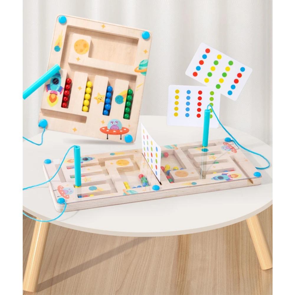 Kid Magnetic Shape Matching Maze Board Montessori Geometry Color Cognition Sorting Sensory Toy Fine Motor Skill Educational Game