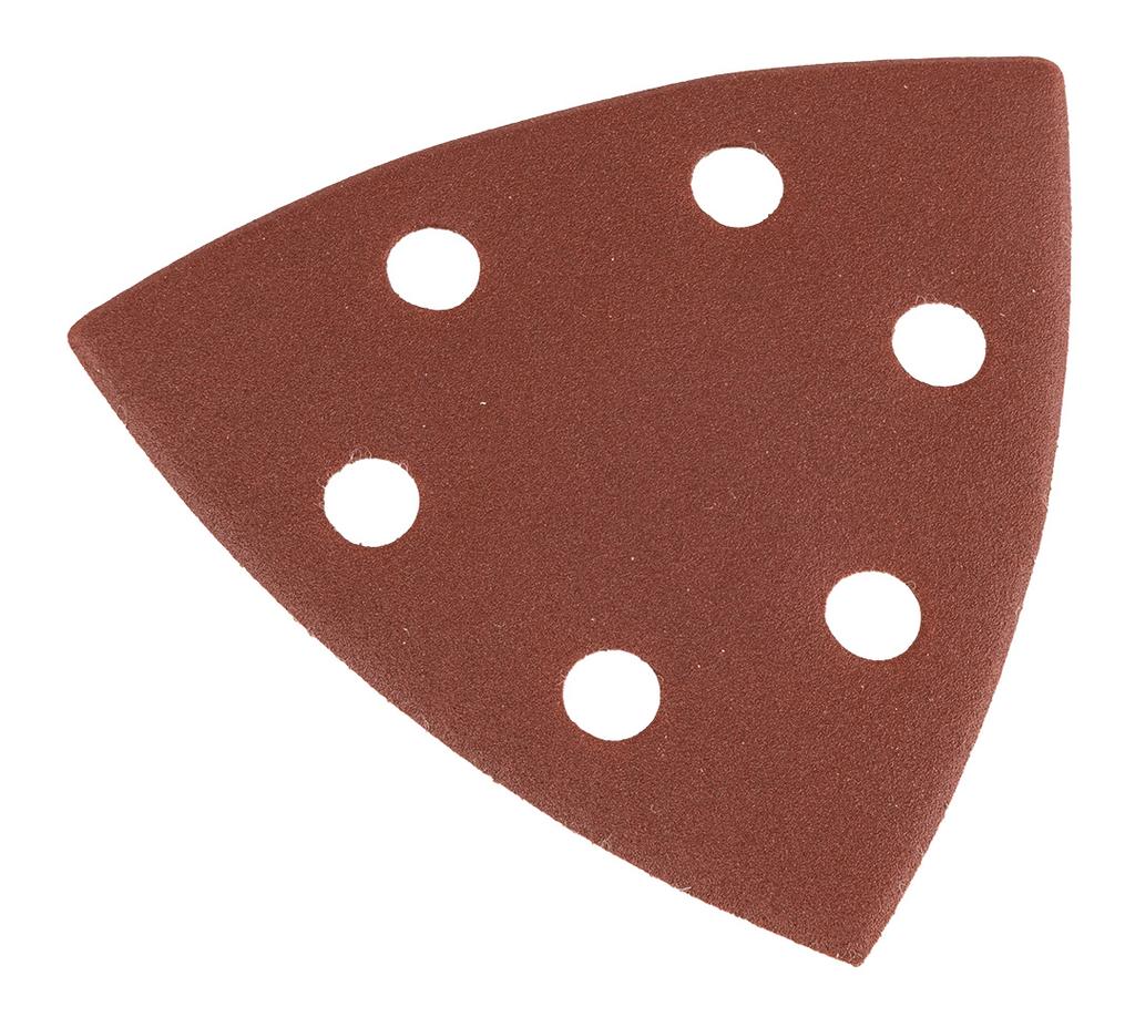 Papiery ścierne delta na rzep 93 x 93 mm, P80, 5 szt., z 6 otworami