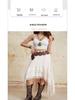 2026 Bohemian Style Printed Waist-Cinched Retro Short Skirt with Elegant Long Lace Design