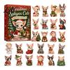 Holiday Decoration for Kids Christmas Cat Advent Calendar 24 Day Countdown with Cute Ornaments Gifts Children 2D Acrylic Kitty Decorations,
