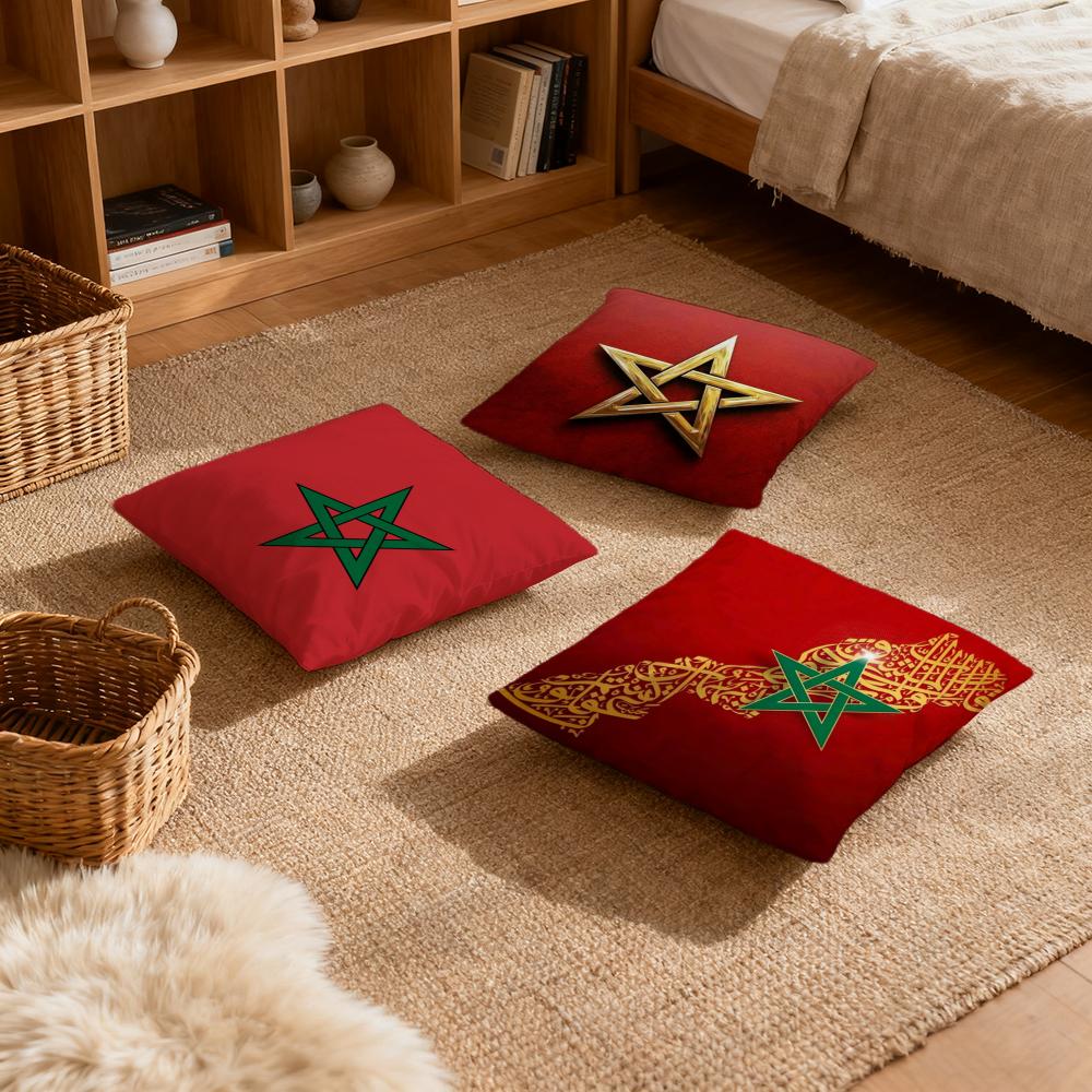 Pillow Case luxurious home office, sofa decorative Multi sized car seat cushions, pillowcases Morocco flag map logo