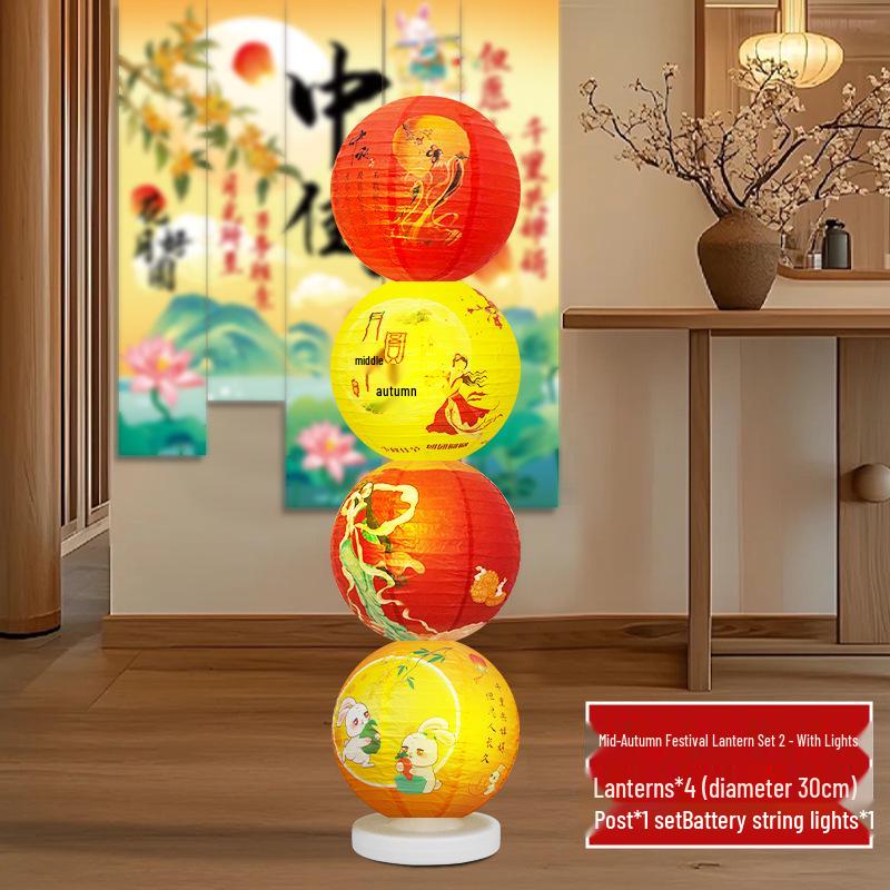Ancient Style Foldable Lantern for Mid-Autumn Festival and National Day Display