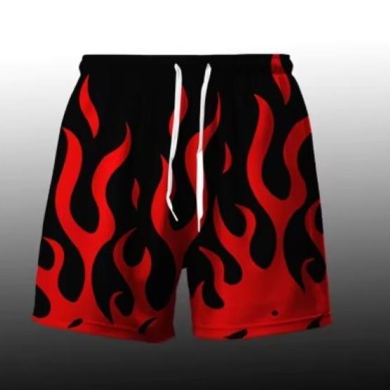Flame Fire Boxing Muay Thai Kickboxing Shorts Pants 3D Print Fighting Training Unisex Men Women Quick Dry Fitness Gym Sport Workout Casual Streetwear