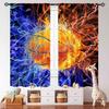 Basketball Curtains Teens Ball Sports Blue Red Flame Match Game Teen Boys Kids Bedroom Living Room Playroom Nursery Curtain For Sitting Polyester