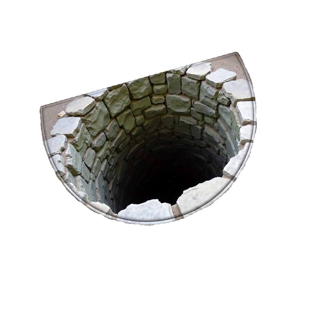 Front Door Mat Indoor Outdoor Entrance, 3D Optical All-Weather Doormat, Optical Rug Ground Crack Rug 3D Rugs, Easy Clean Patio Porch