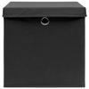 VidaXL Boîtes de rangement avec couvercle 10 pcs Noir 32x32x32cm Tissu