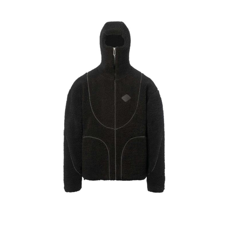 

European and American autumn and winter thick warm top round neck hooded loose hoodie M чёрный