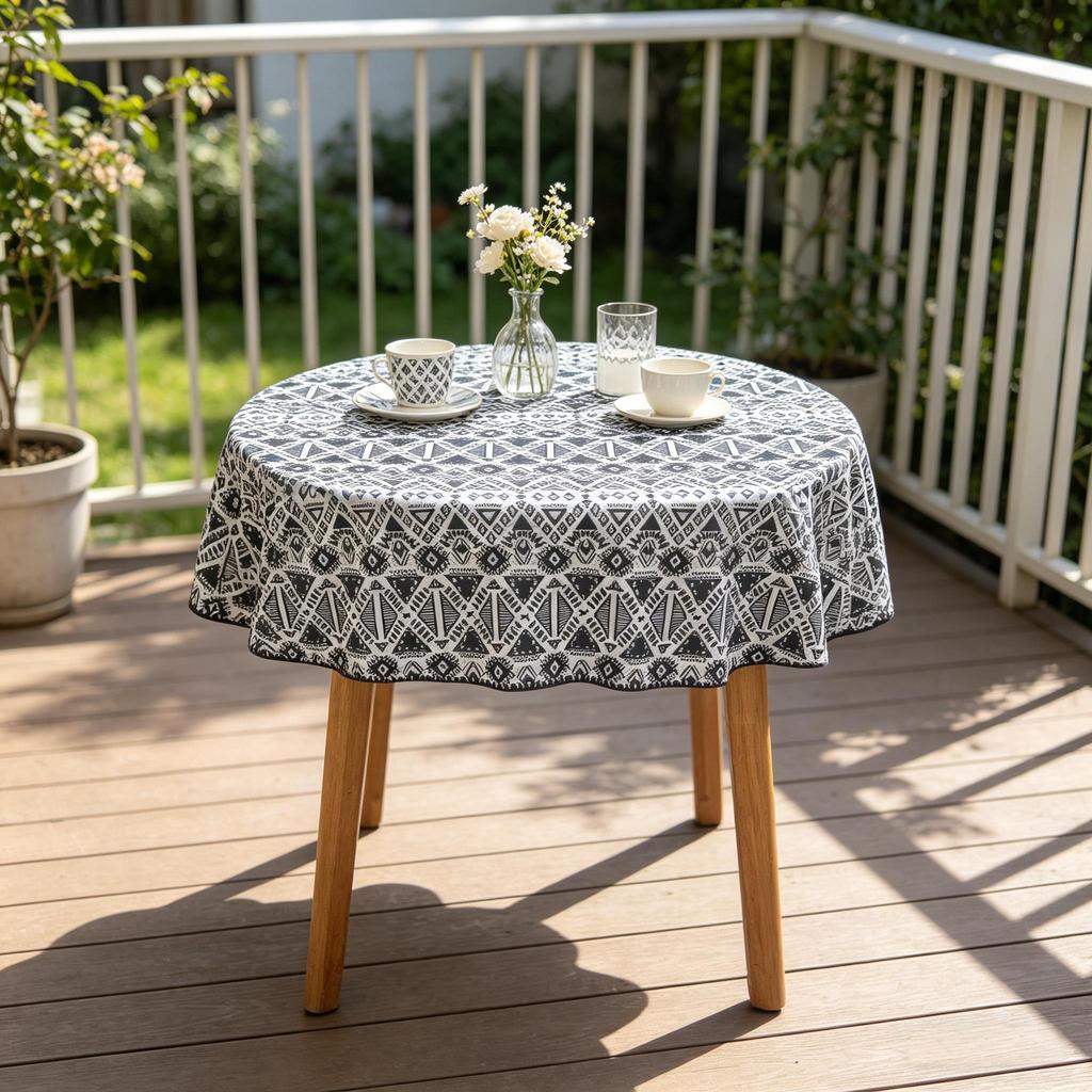 Kitchen Dining Room Tea Table Use Decorative Round Cotton Tablecloth
