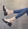 Fashion 7CM Genuine Leather Buckle Summer Sandals Slippers Luxury Platform Wedge Leisure Elegance Women Fashion Contoured Shoes