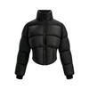 Womens Short Puffer Jacket Fall Winter Warm Slim Fit Cotton Coat Stand Collar Zip Up Casual Commute