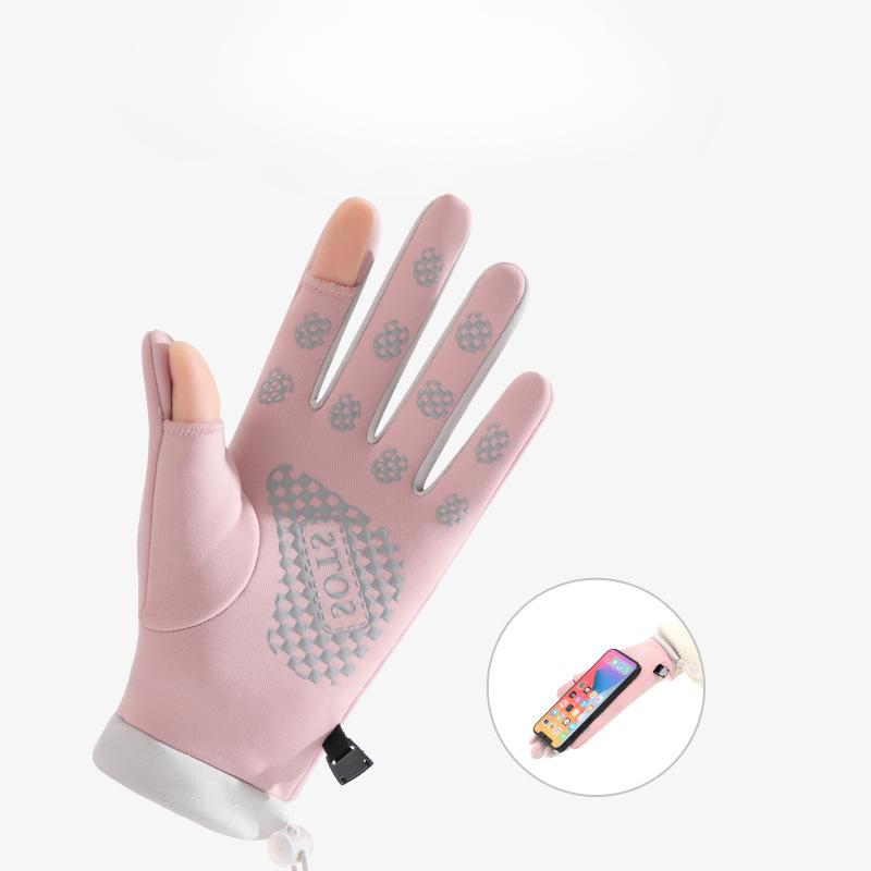 Anti Slip Flip Top Touch Screen Gloves for Outdoor Driving In Autumn and Winter Windproof and Cold Proof Cycling Gloves for Mountain Climbing