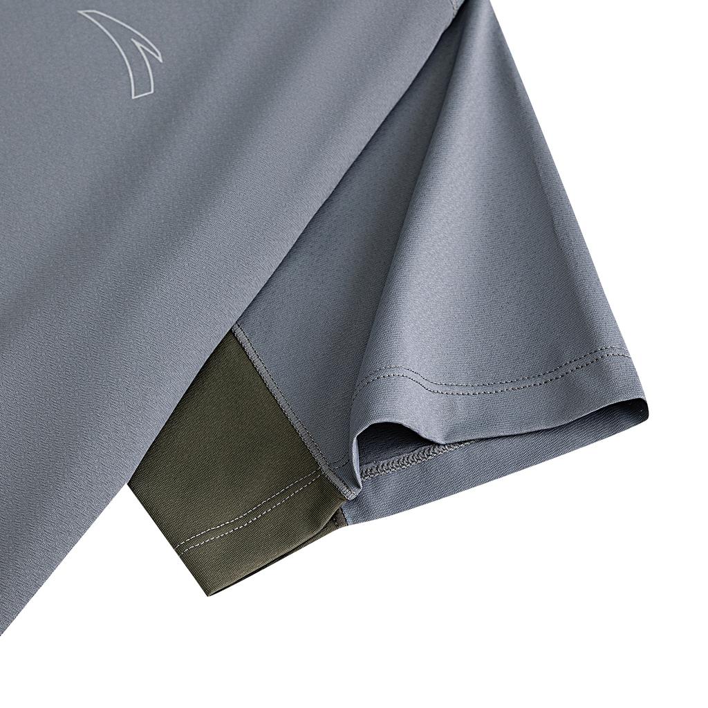 Anta Mens Short Sleeve Knitted T-Shirt Summer 2026 Men tops Gray Green 952625110-1